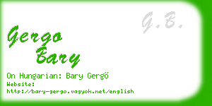 gergo bary business card