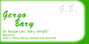gergo bary business card